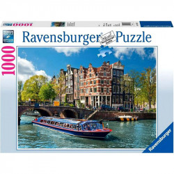 Puzzle 1000 db - Amszterdami túra Ravensburger Puzzle Ravensburger