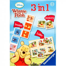 Társasjáték 3in1 - Micimackó Szórakoztató játékok
