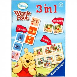 Társasjáték 3in1 - Micimackó Szórakoztató játékok