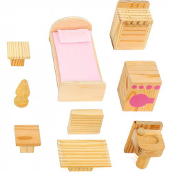 Fa babaházhoz bútorok