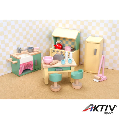 Rózsabimbó fa konyha bababútor szett