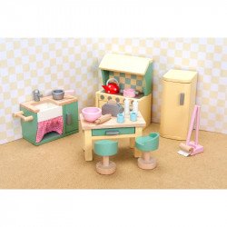 Rózsabimbó fa konyha bababútor szett Játék