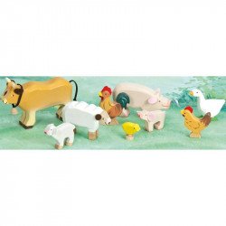 Fa állatok játékszett- háziállatok Játék