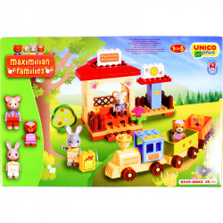 Építőjáték - vonat 68 db-os Maximilian Játék NoName