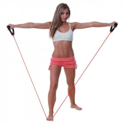 Fit-Tube gumikötél szivacsos fogantyúval erős piros Fitness Dittmann
