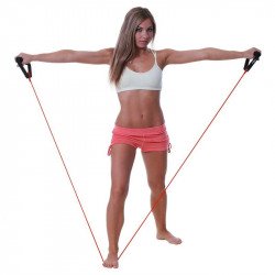 Fit-Tube gumikötél szivacsos fogantyúval erős piros Fitness Dittmann
