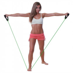 Fit-Tube gumikötél szivacsos fogantyúval közepes zöld Fitness Dittmann