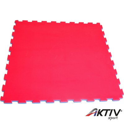 Puzzle szőnyeg 100x100x3 cm piros-kék