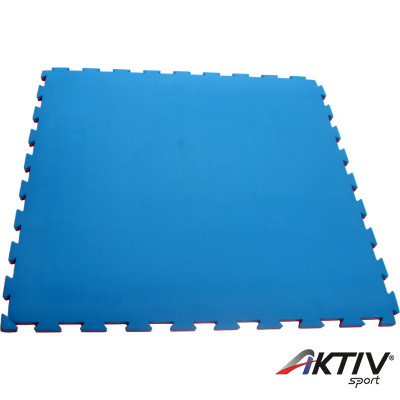 Puzzle szőnyeg 100x100x2,5 cm piros-kék