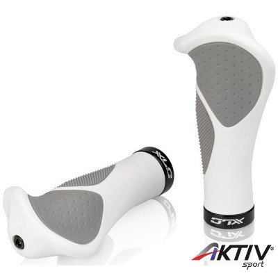 Kerékpár markolat XLC GR-G03 Ergonómikus fehér - szürke 135 mm