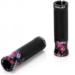 Kerékpár markolat XLC GR-S10 fekete - virágos Kerékpár tartozékok XLC