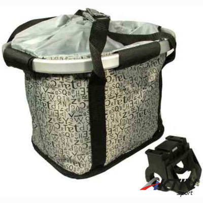 Kerékpár kosár előre gyorszáras divat szürke betű mintás