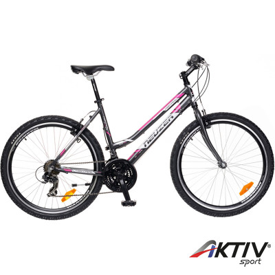Mountain Bike kerékpár Mistral 30 2015 női antracit/fehér-pink