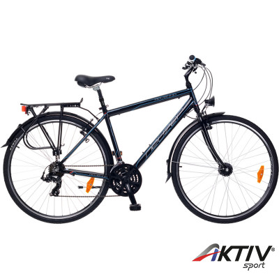 Trekking kerékpár Ravenna 100 férfi 2015 fekete/cián-piros