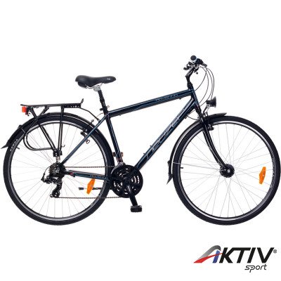 Trekking kerékpár Ravenna 100 férfi 2015 fekete/cián-piros