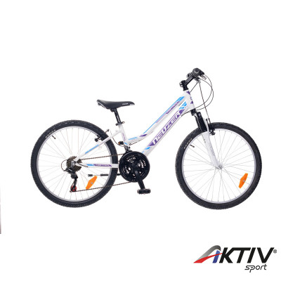 Gyerek kerékpár Mistral 24 2015 lány fehér/lila-cián