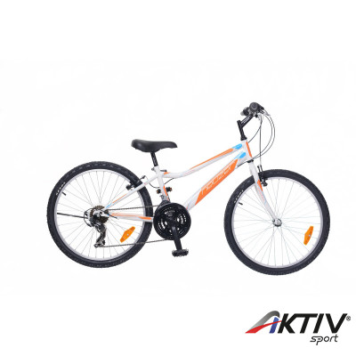 Gyerek kerékpár Bobby 24 2015 fiú 18S fehér/narancs-cián