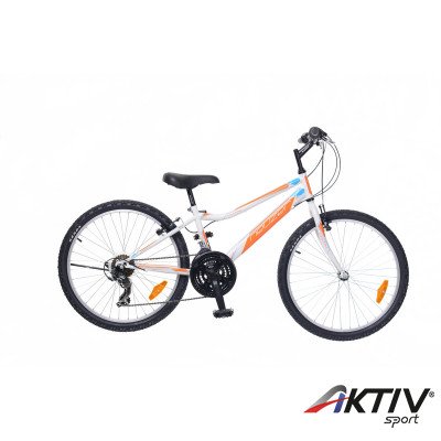 Gyerek kerékpár Bobby 24 2015 fiú 18S fehér/narancs-cián
