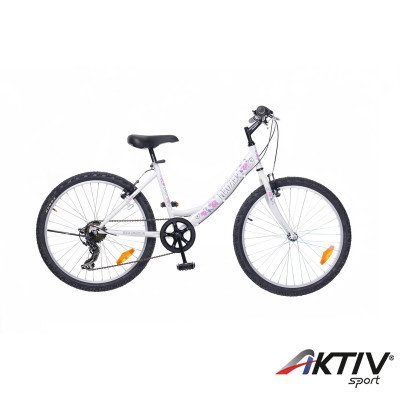 Gyerek kerékpár Cindy 24 2015 lány 6S fehér/pink