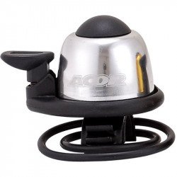 Acor ABE21101 csengő mini gumi rögzítésű ezüst Kerékpár csengő, duda, tükör Acor