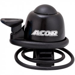 Acor ABE21101 csengő mini gumi rögzítésű fekete Kerékpár csengő, duda, tükör Acor
