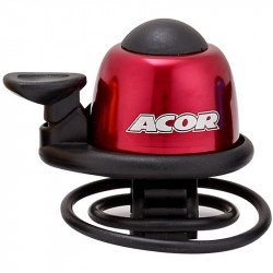 Acor ABE21101 csengő mini gumi rögzítésű piros Kerékpár csengő, duda, tükör Acor