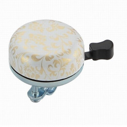 Acor ABE21501b csengő fehér mintas Kerékpár csengő, duda, tükör Acor