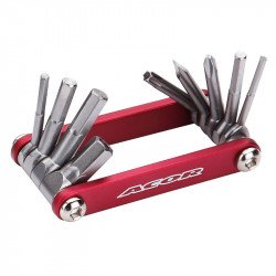 Acor ATL21301 zsebszerszám 10 funkciós piros Kerékpár szerszám, kenőanyag Acor