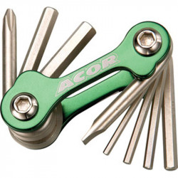 Acor ATL2617 8 részes bicskaszerszám zöld Kerékpár szerszám, kenőanyag Acor