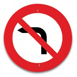 Kresz tábla - Balra kanyarodni tilos Amaya Játék Amaya