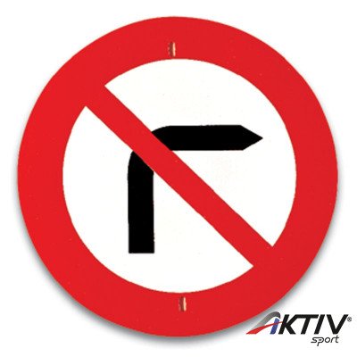 Kresz tábla - Jobbra kanyarodni tilos Amaya