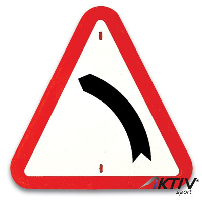 Kresz tábla - Veszélyes útkanyarulat balra Amaya