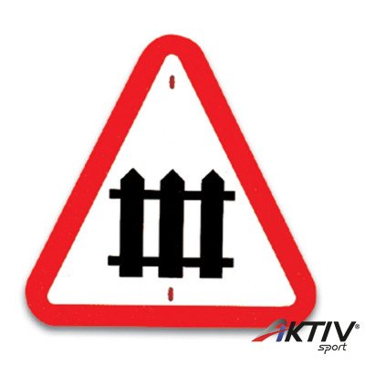 Kresz tábla - Sorompóval biztosított vasúti átjáró Amaya