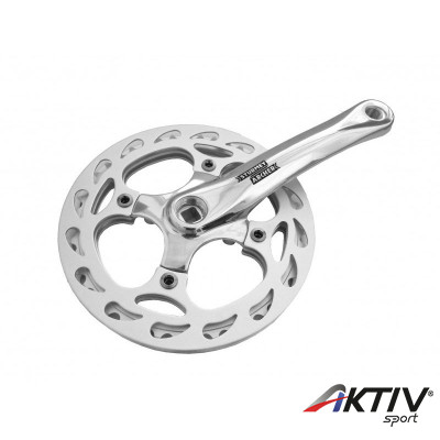 Sturmey Archer FCS75 dupla láncvédős négyszögtengelyes hajtómű [ezüst, 44T]