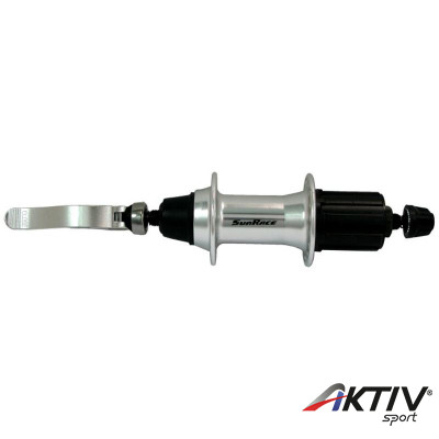 Sunrace HBM45 menetes 6/7s hátsó kerékagy, gyorszáras tengellyel ezüst