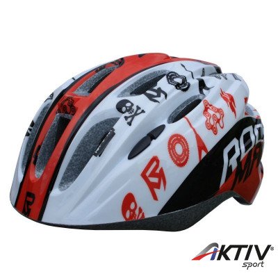 Rock Machine Junior gyermek sisak [52-58 cm, Piros-fehér-fekete]