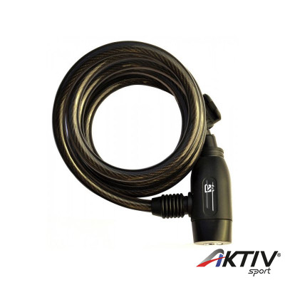 Rock Machine Spiral 150x10 huzalos zár [fekete]