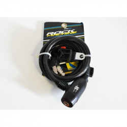 Rock Machine Spiral 150x10 huzalos zár [fekete]