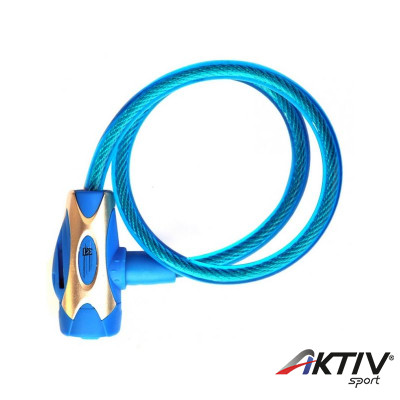 Rock Machine Spiral 65x10 huzalos zár [kék]