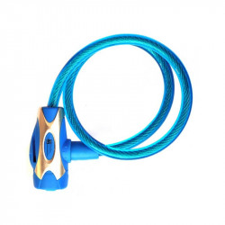 Rock Machine Spiral 65x10 huzalos zár [kék] Sportszer Rock Machine