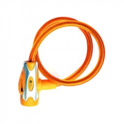 Rock Machine Spiral 65x10 huzalos zár [narancs] Sportszer Rock Machine