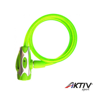 Rock Machine Spiral 65x10 huzalos zár [zöld]