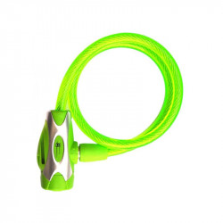 Rock Machine Spiral 65x10 huzalos zár [zöld] Sportszer Rock Machine