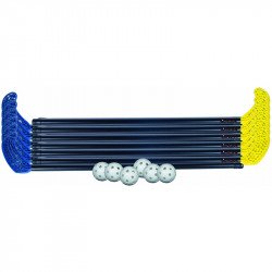 Floorball készlet műanyag 95/106 cm 2x6 ütő 6 labda Sportszer Aktivsport