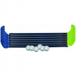Floorball készlet műanyag 85/96 cm 2x6 ütő 6 labda Sportszer Aktivsport