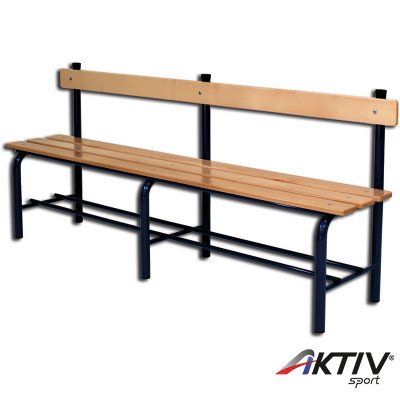 Háttámlás öltözőpad, 2 m, egyoldalas