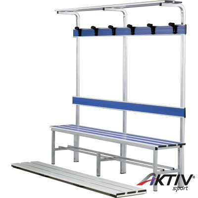 Öltözőpad, alumínium, 2 m