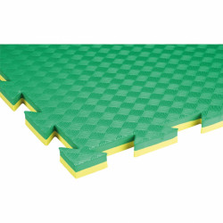Puzzle szőnyeg Trendy Double Competition Profi 100x100x2 cm sárga-zöld