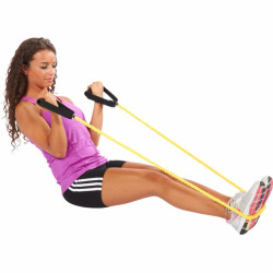 Trendy gumikötél szivacs fogantyúval közepes zöld