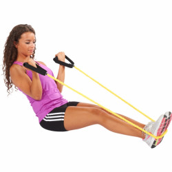 Trendy gumikötél műanyag fogantyúval erős piros